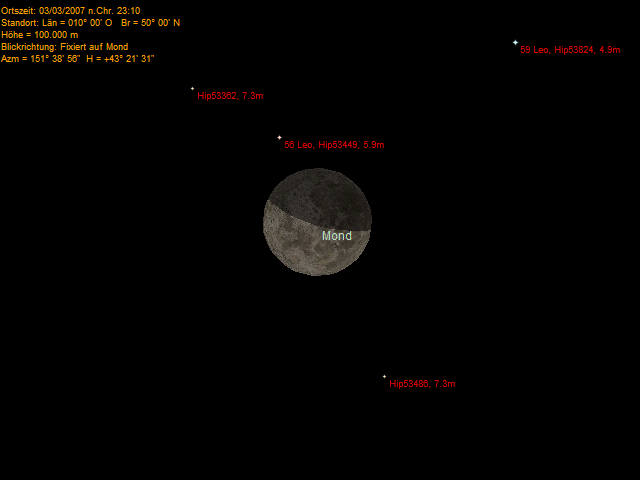 Ablauf der Mondfinsternis am 03.03.07  fr 50N/10E