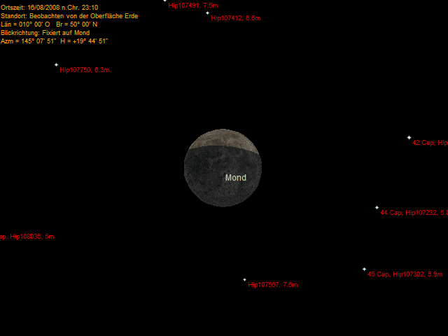 Ablauf der Mondfinsternis am 16.08.08  fr 50N/10E
