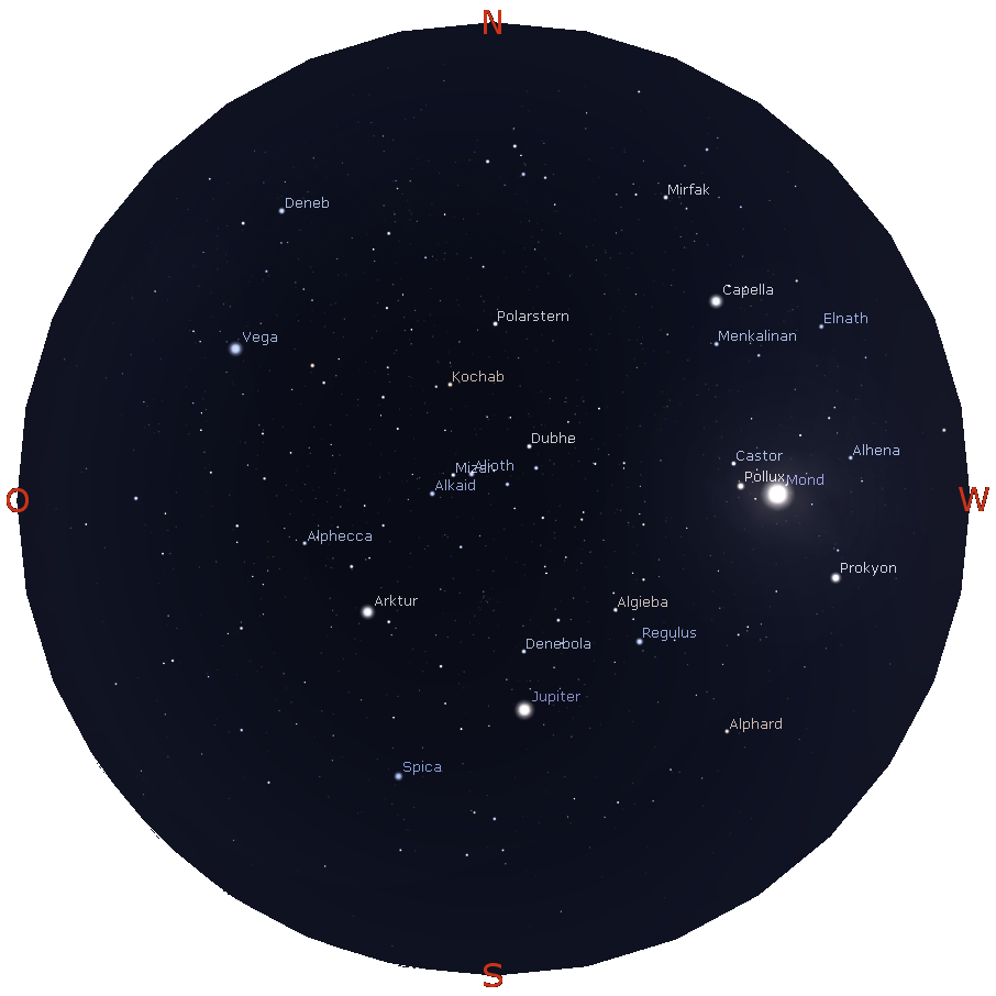 Himmelsanblick in Mitteleuropa beim Maximum der Mondfinsternis am 12.01.2028 um 05:13 MEZ